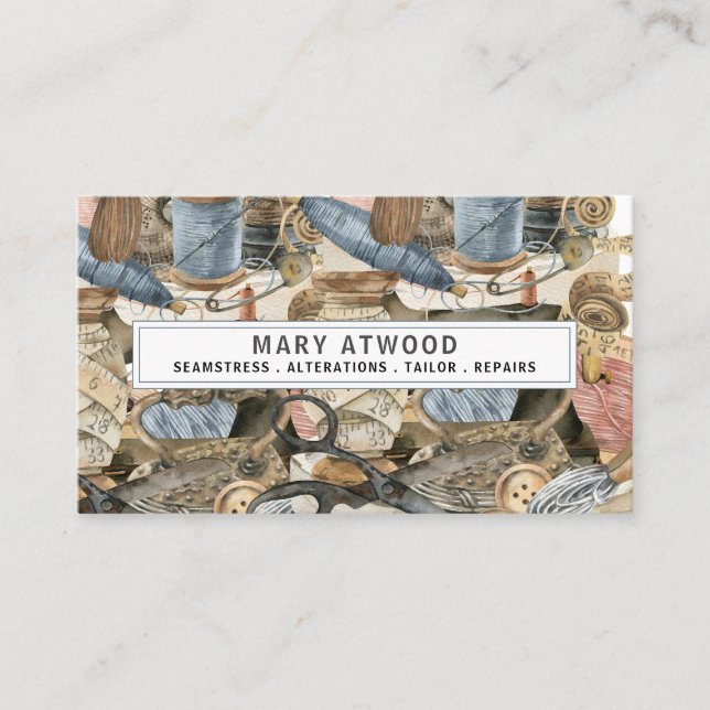 Visita Tarjeta de presentación de Seamstress Tailor (Anverso)