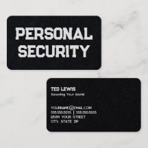 Tarjeta de presentación de seguridad personal