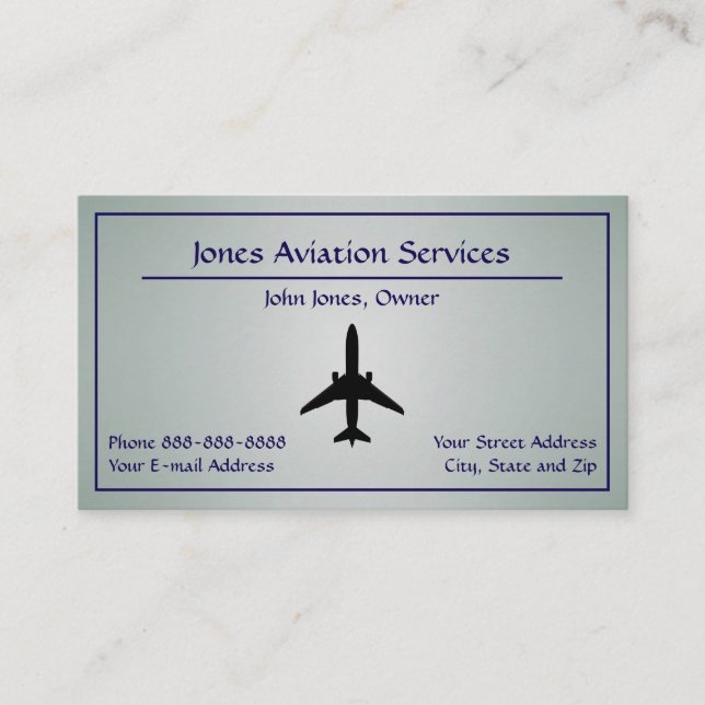Visita Tarjeta de presentación de servicio de aviación de (Anverso)