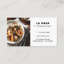 Tarjeta de presentación de servicio de catering