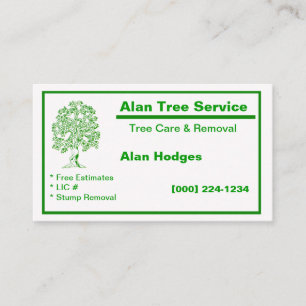 Visita Tarjeta de presentación de servicios de árbol