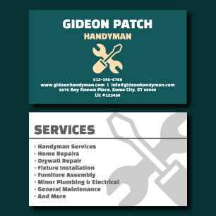 Visita Tarjeta de presentación de servicios de hombre hab