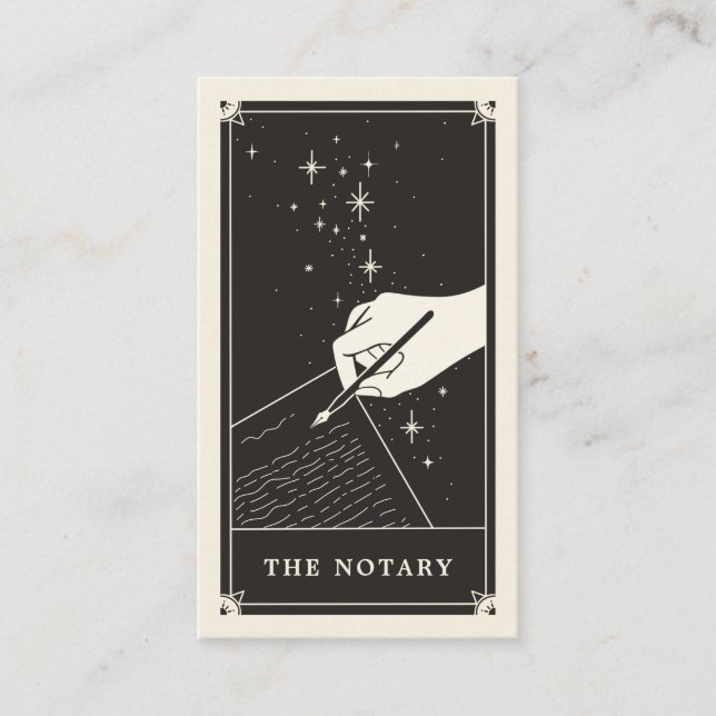 Visita Tarjeta de presentación de Starry Notary Tarot Wri (Anverso)