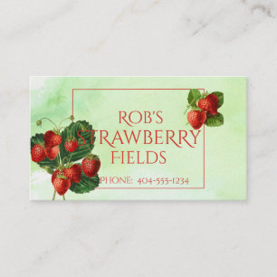 Visita Tarjeta de presentación de Strawberries Watercolo