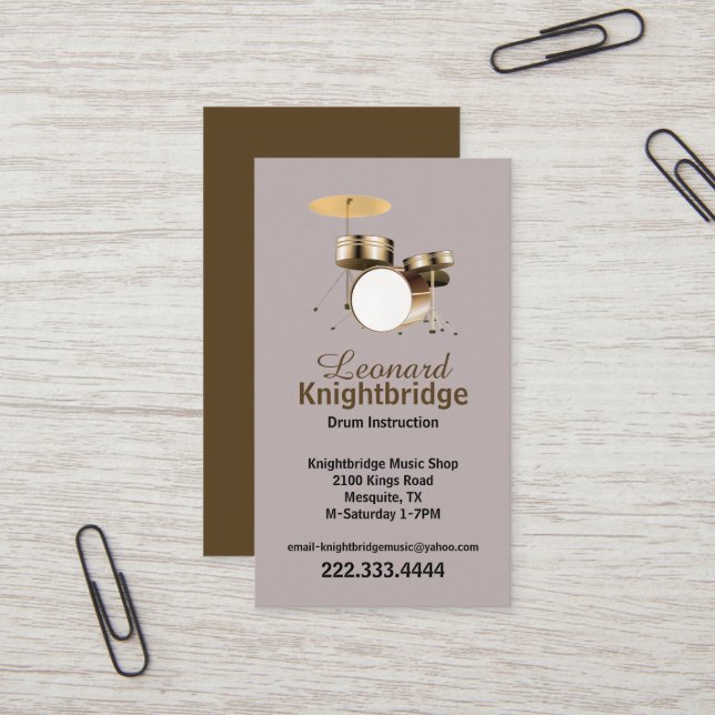 Visita Tarjeta de presentación de tambores (Anverso/Reverso In Situ)