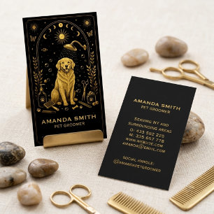 Visita Tarjeta de presentación de Tarot Black Gold Pet Gr