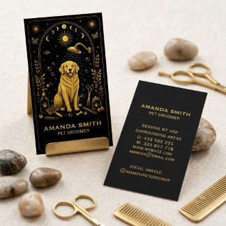 Visita Tarjeta de presentación de Tarot Black Gold Pet Gr