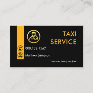 Visita Tarjeta de presentación de taxi amarillo minimalis
