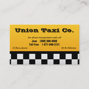 Visita Tarjeta de presentación de Taxi por cheque