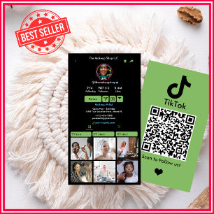 Visita Tarjeta de presentación de TikTok Money Green QR C