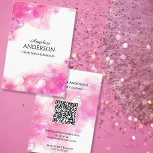 Visita Tarjeta de presentación de tinta rosa