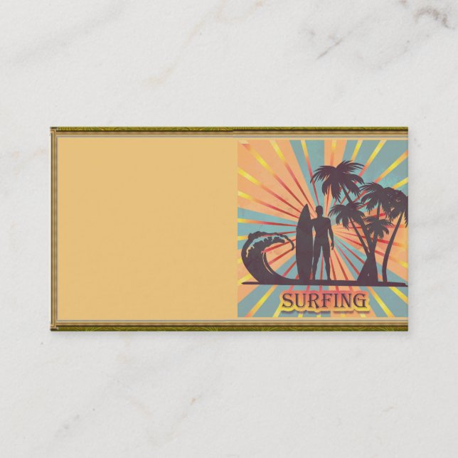 Visita Tarjeta de presentación de tipo surfista (Anverso)