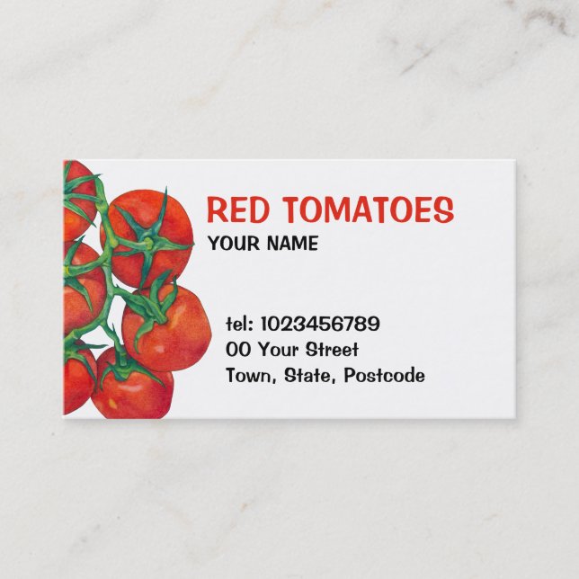 Visita Tarjeta de presentación de Tomates Rojos (Anverso)