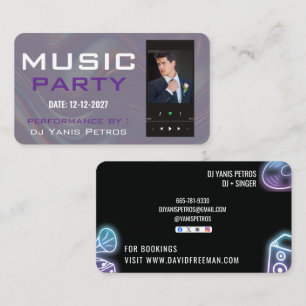 Visita Tarjeta de presentación de tornamesa de música DJ