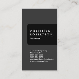 Visita Tarjeta de presentación de trendy gris vertical