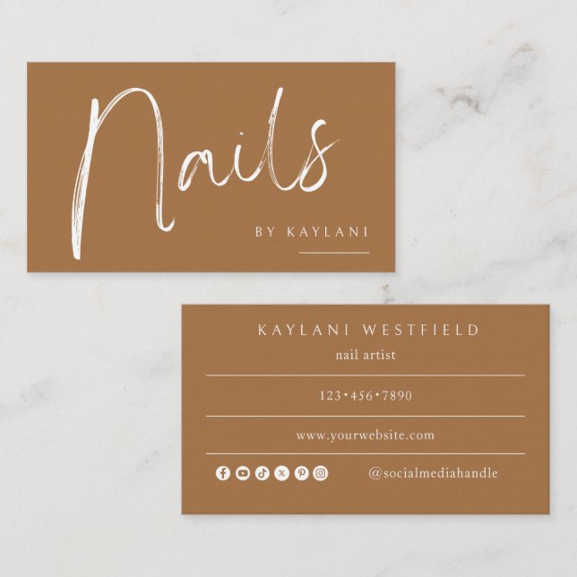 Visita Tarjeta de presentación de uñas cepilladas boho ar (Anverso / Reverso)