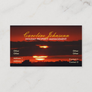 Visita Tarjeta de presentación de vacaciones al atardecer