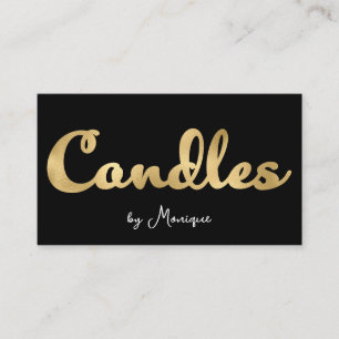 Visita Tarjeta de presentación de velas de oro negro y fa