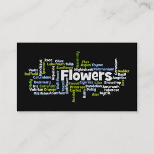 Visita Tarjeta de presentación de Word Cloud Flowers