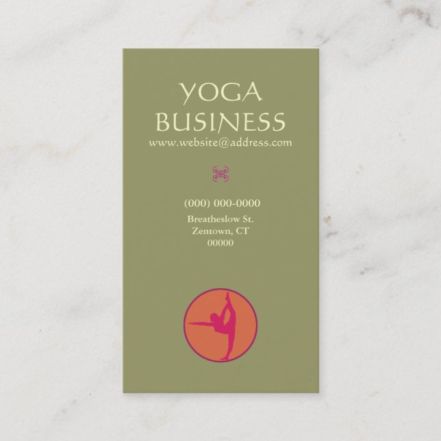 Visita Tarjeta de presentación de yoga (Anverso)