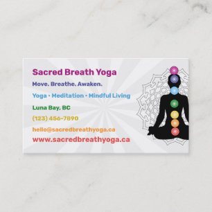Visita Tarjeta de presentación de Yoga Chakra Arcoíris