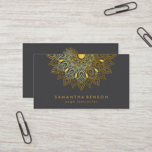 Visita Tarjeta de presentación de yoga con logotipo de fl