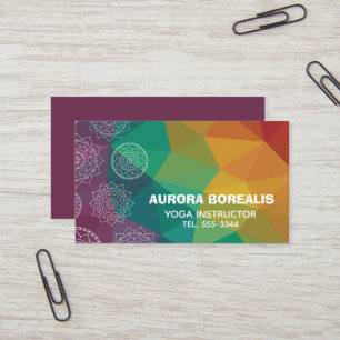 Visita Tarjeta de presentación de yoga de diseño étnico c