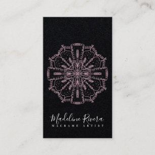 Visita Tarjeta de presentación de yoga mandala boho rosa 