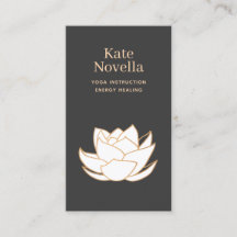 Tarjeta de presentación de yoga White Lotus Black 