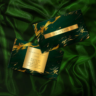 Visita Tarjeta de presentación Deep Green Gold Marble Vip