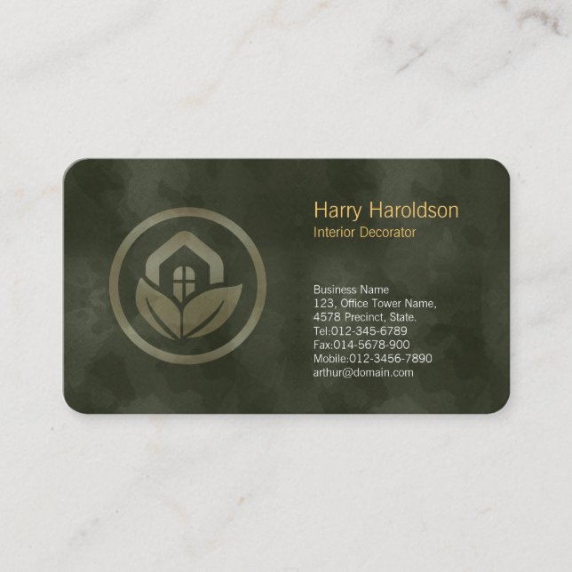 Visita Tarjeta de presentación del decorador del interior (Anverso)