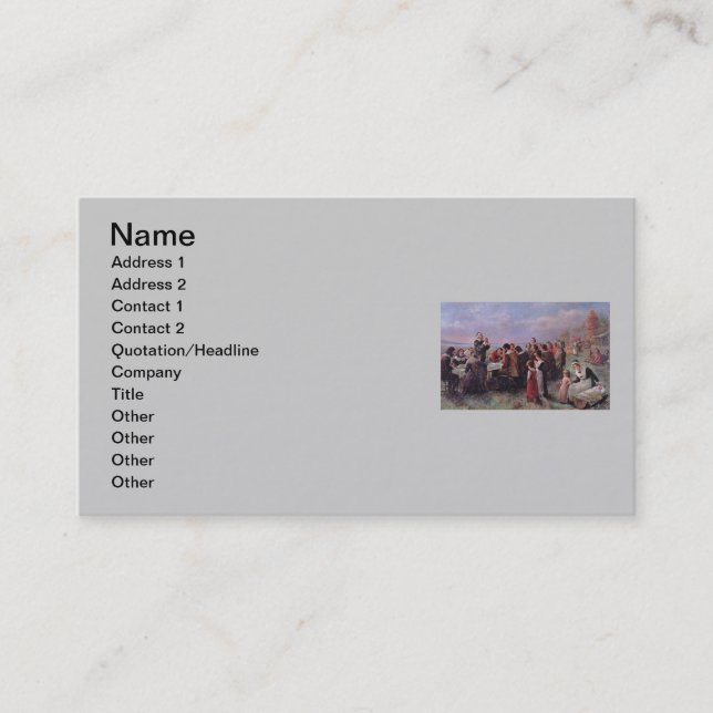 Visita Tarjeta de presentación del Día de Acción de Graci (Anverso)