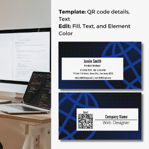 Visita Tarjeta de presentación del Diseñador web azul pro
