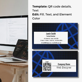 Visita Tarjeta de presentación del Diseñador web azul pro