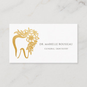 Visita Tarjeta de presentación del logotipo de oro floral