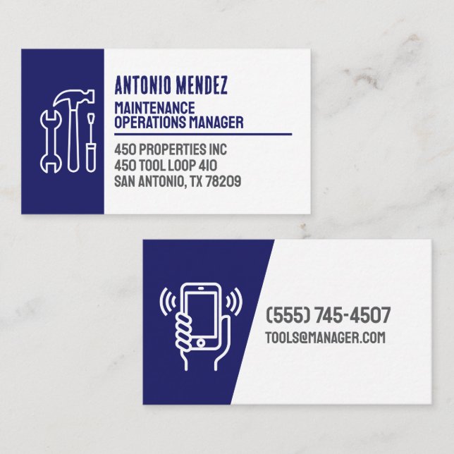 Visita Tarjeta de presentación del logotipo del martillo  (Anverso / Reverso)
