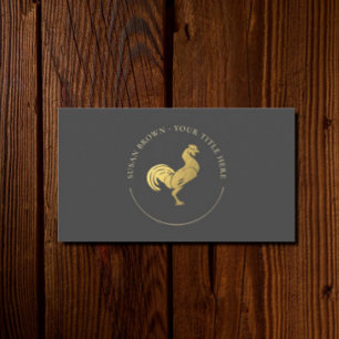 Visita Tarjeta de presentación del logotipo Gold Rooster
