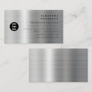 Visita Tarjeta de presentación del logotipo Metalizado mo