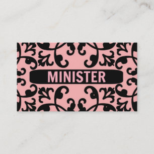 Visita Tarjeta de presentación del ministro Peach Damask