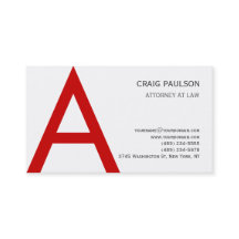 Tarjeta de presentación del Monograma Rojo Negro