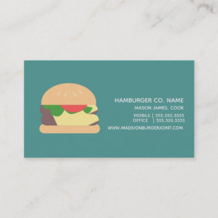 Visita Tarjeta de presentación del restaurante Hamburger 
