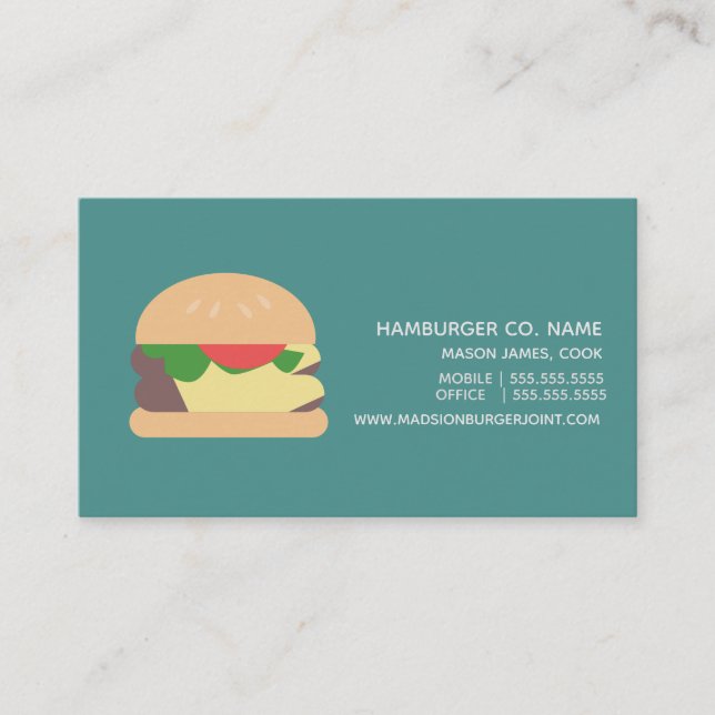 Visita Tarjeta de presentación del restaurante Hamburger  (Anverso)