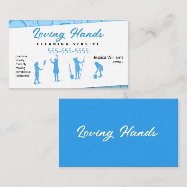 Visita Tarjeta de presentación del servicio de limpieza a (Anverso / Reverso)