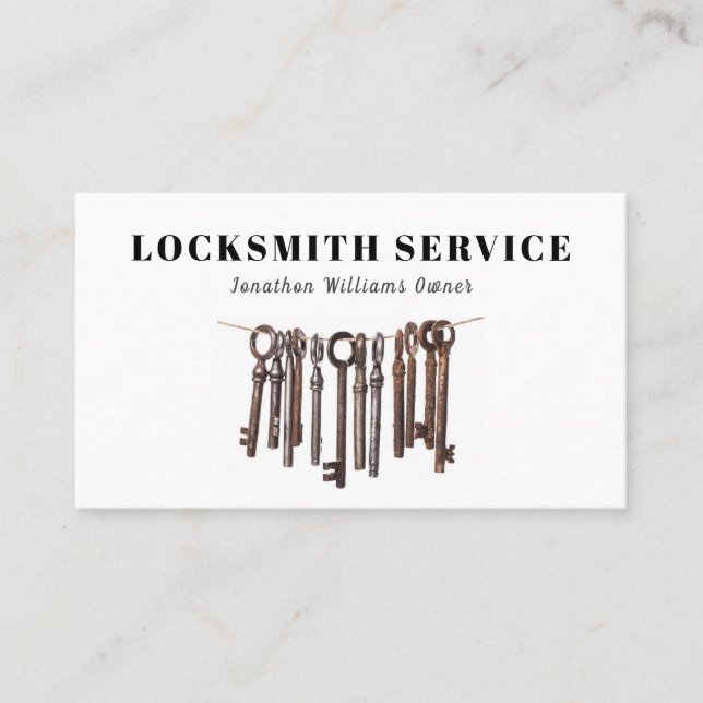 Visita Tarjeta de presentación del servicio de locksmith  (Anverso)