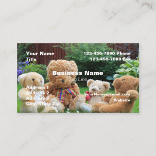 Visita Tarjeta de presentación del tema de osito de peluc
