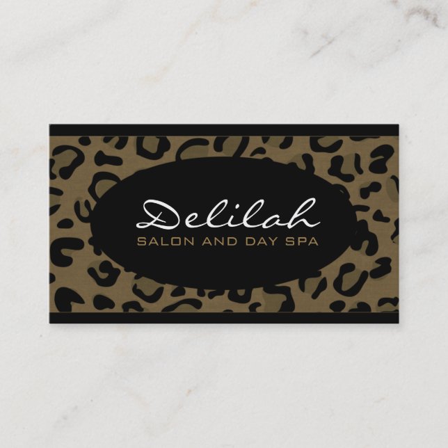 Visita Tarjeta de presentación Delilah Leopard Print Blac (Anverso)