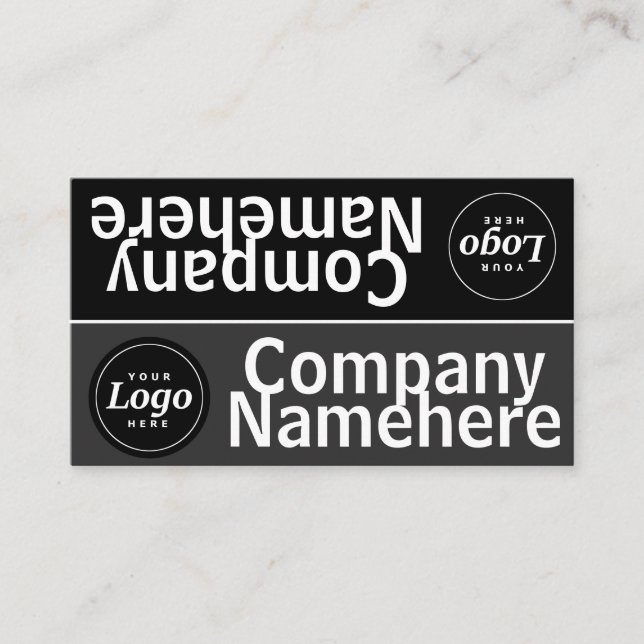 Visita Tarjeta de presentación doble de escala de grises (Anverso)