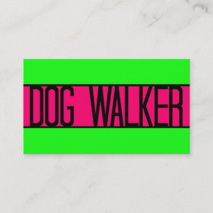 Visita Tarjeta de presentación Dog Walker Neon Green y Ho