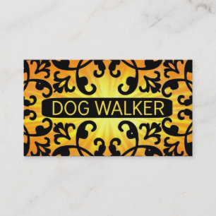 Visita Tarjeta de presentación Dog Walker Sunshine Damask