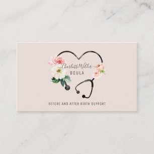 Visita Tarjeta de presentación Doula Floral Stethoscope